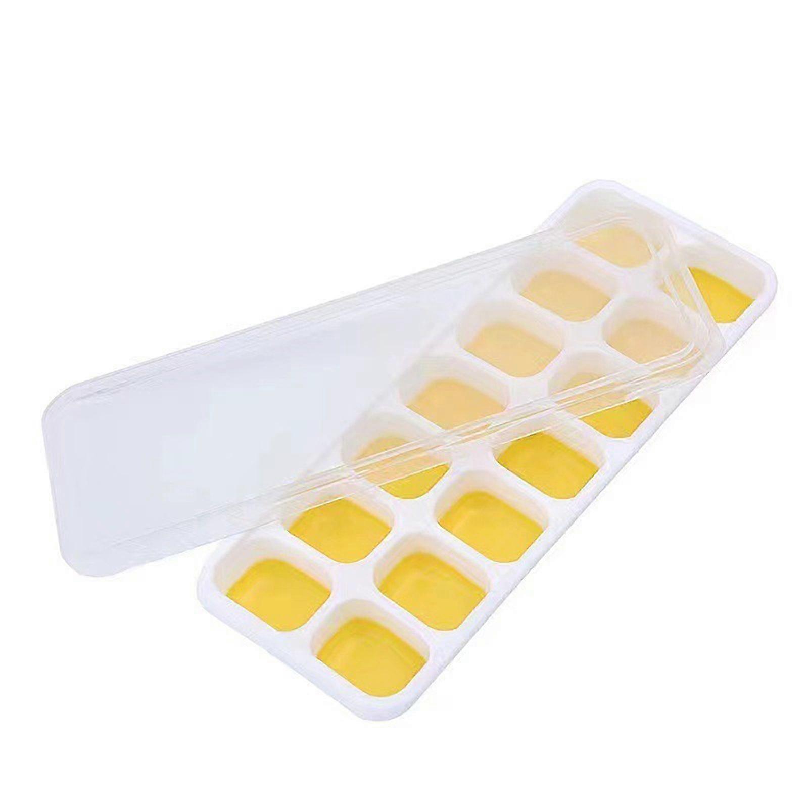 Jikaixiang Silicone Refrigerator Ice Cube Trays with Lid BPA Free Large Square Ice Cube Tray Easy Release Stackable Ice Tray