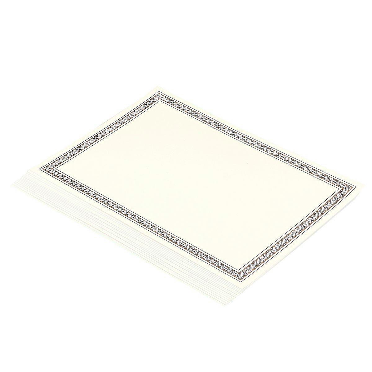 15 Pcs / Pack A4 Papier de certificat d’estampage à chaud de bordure d’or métallique