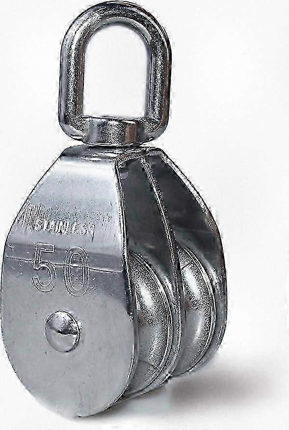 1 Set M50 Double Sheave Block for Wire Rope with Bearing Rollers 304 Stainless Steel