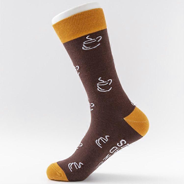 5 pairs of men's cotton socks up to mid-calf in the everyday collection with fashionable patterns