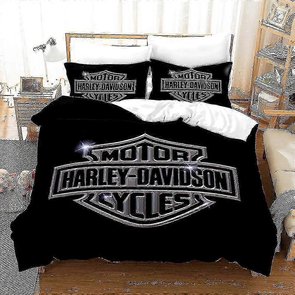 HD-6 3D-tryckt Harley Davidson Motorcyklar 2/3st sängkläder set påslakan täcke täcke örngott pyl