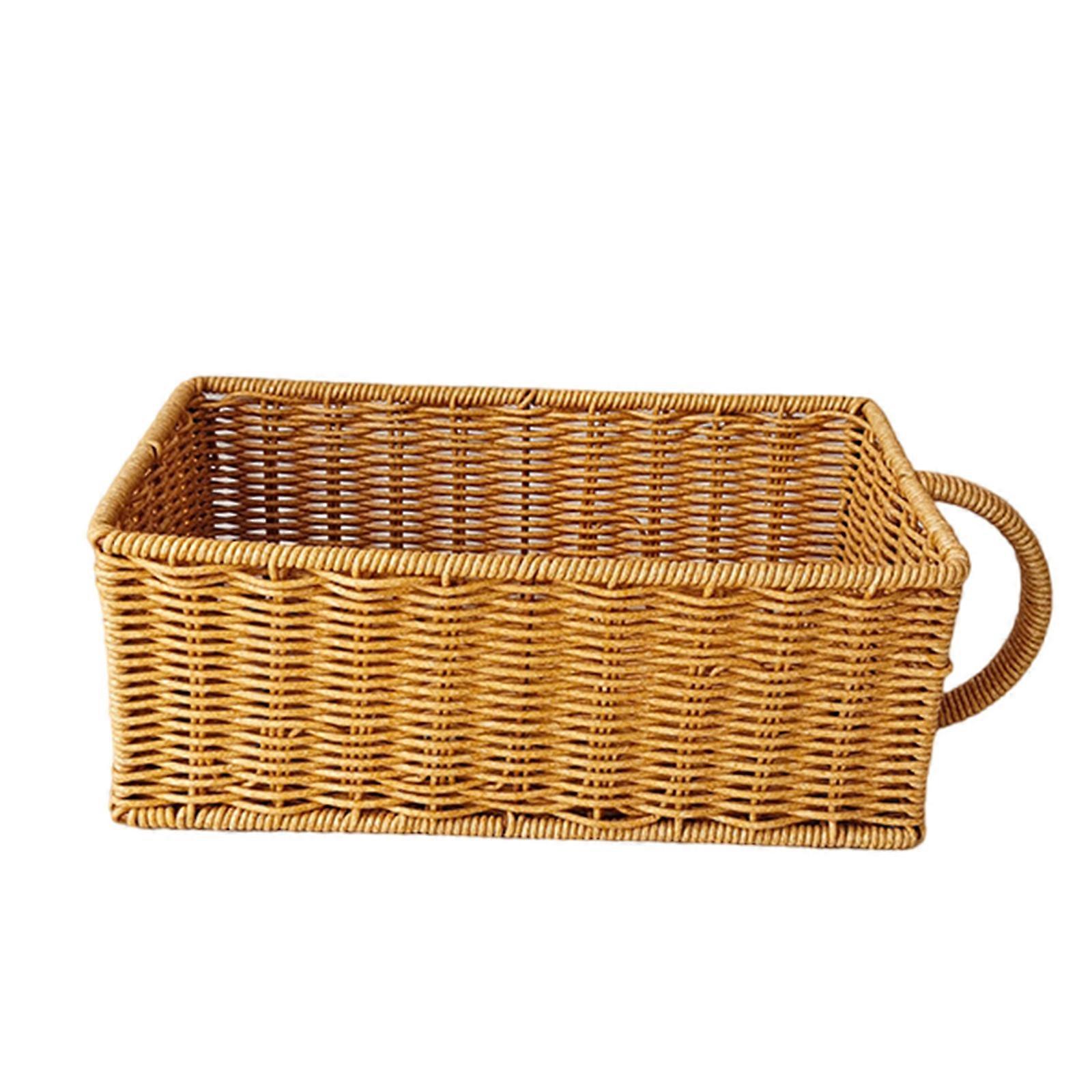 Decorative Rectangular Basket for Desk and Table Organization Snacks Organizer Desktop Sundry Storage Solution Multicolor