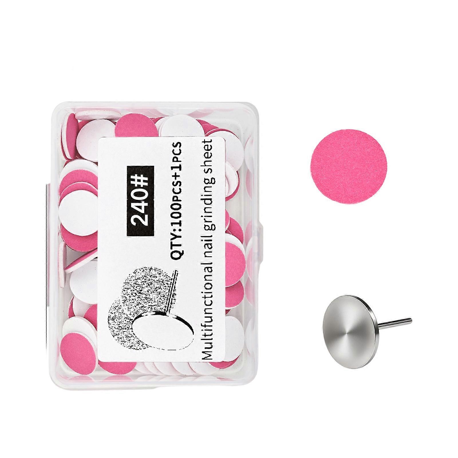 100 Professional Nail Filing Discs For Precise Trimming And Extended Reach In Home Salon Manicure Applications  Pink