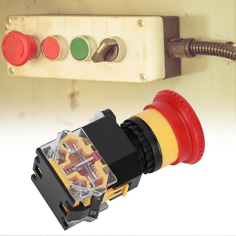 3PCs Push Switch Emergency Button Industrial Accessory Engineering Plastic 440V 10A 22mm