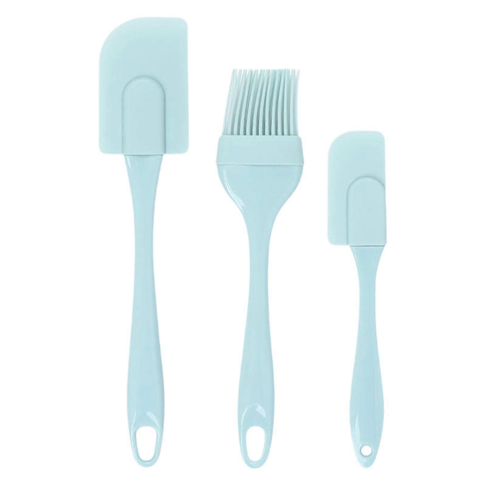 3x Cake Spatula and Brush Set Multipurpose Silicone Professional Baking Tool