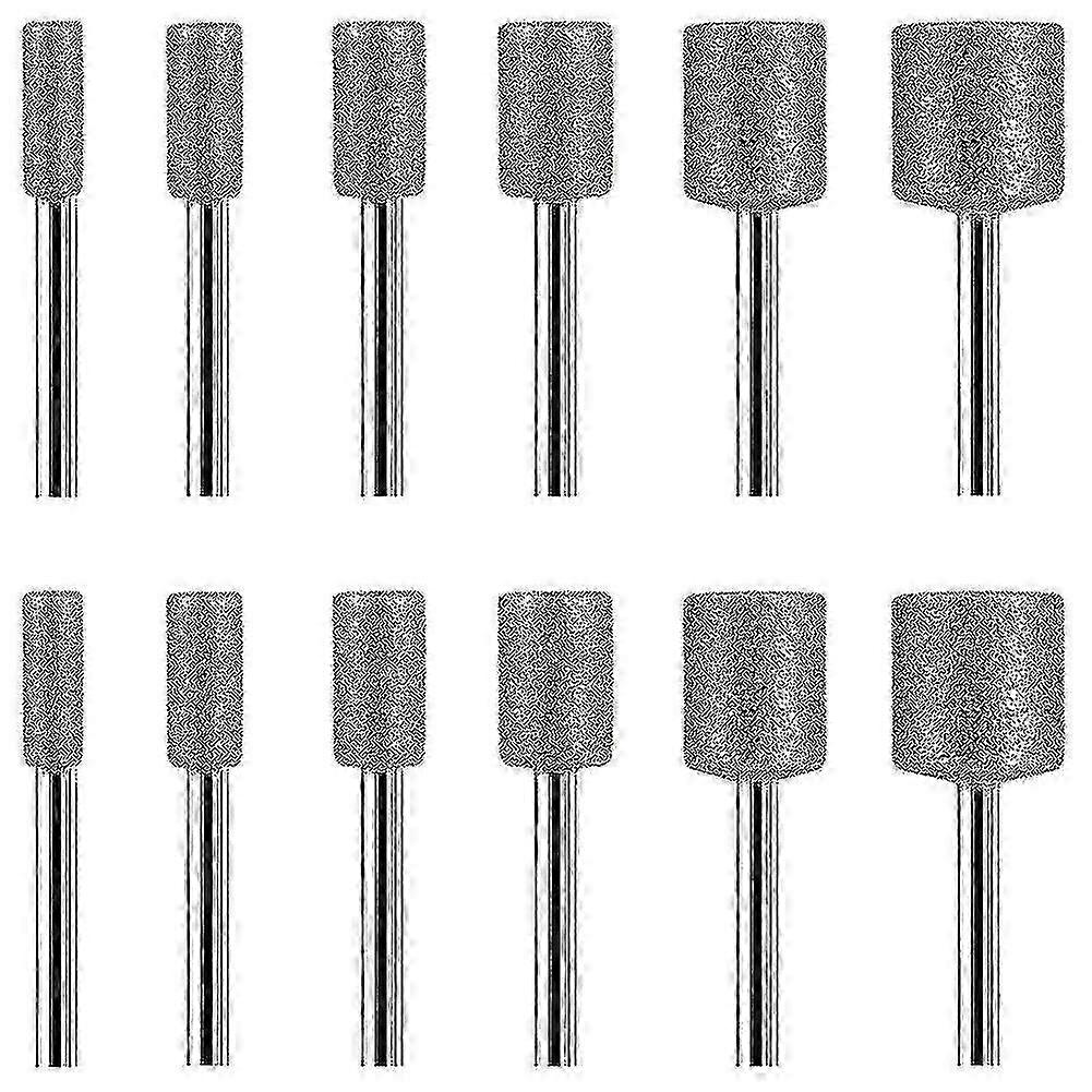 12pcs Diamond Burr Bits Compatible With Stone Rocks Ceramics Dremel Rotary Tools