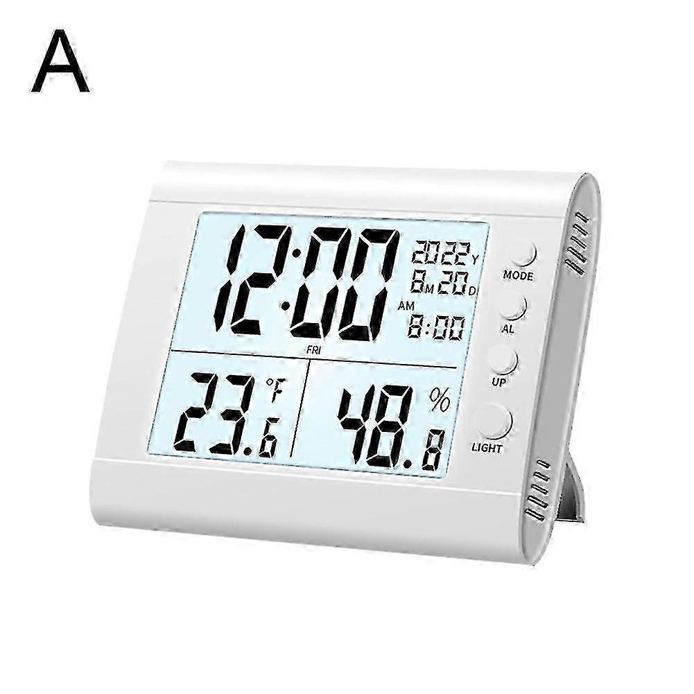 Digital Hygrometer Thermometer with Temperature & Humidity Monitor, Gauge Alarm Clock for Homes and Offices