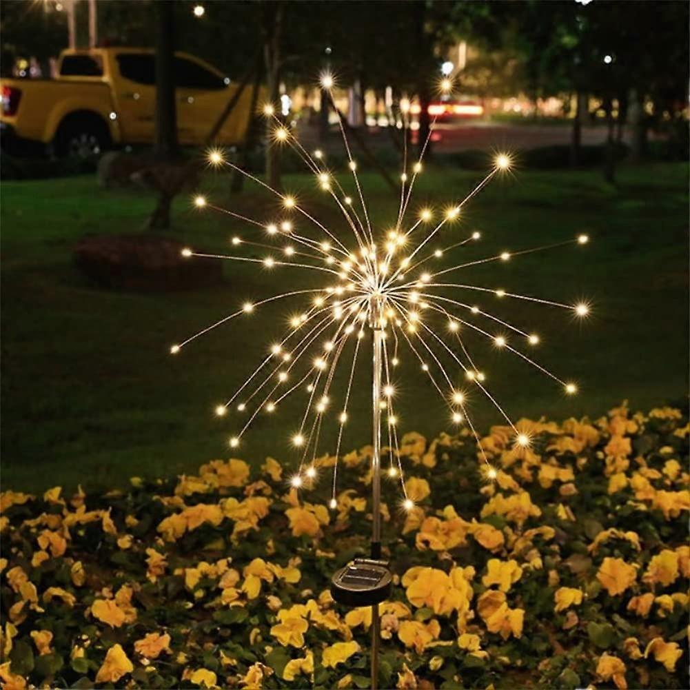 Solar Firework Lights Solar Powered Outdoor Garden 150 LED 8 Modes Warm White