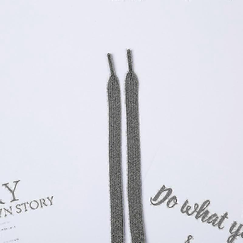 3 Pair Of 6 Double-layer Flat Woven Shoelaces (military Green)