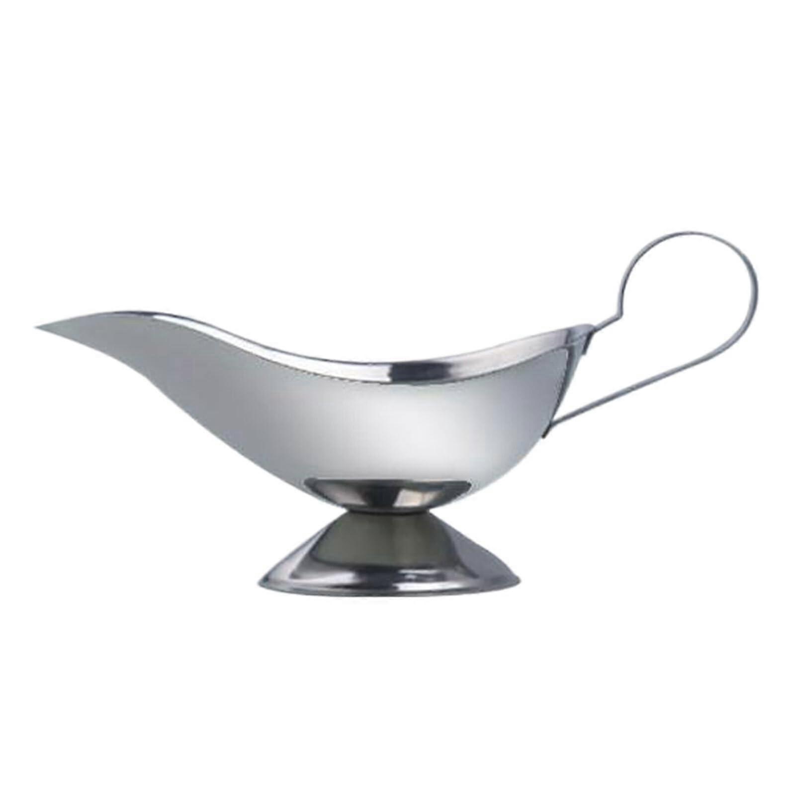 Stainless Steel Sauce Cups For Gravy And Dressing, Elliptical Bottom For Stable Placement, 17.5 X 5.5 Cm