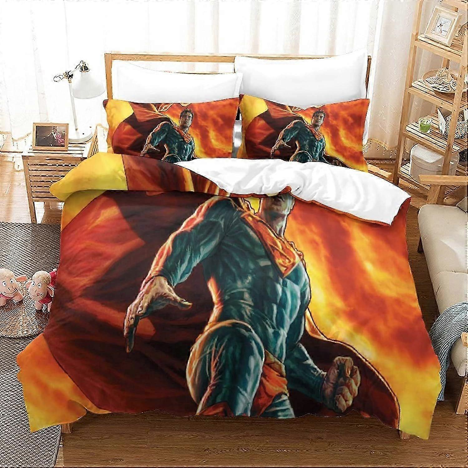 PIN2969 Påslakanset Superman Sängkläder Set King Påslakan 140x200cm