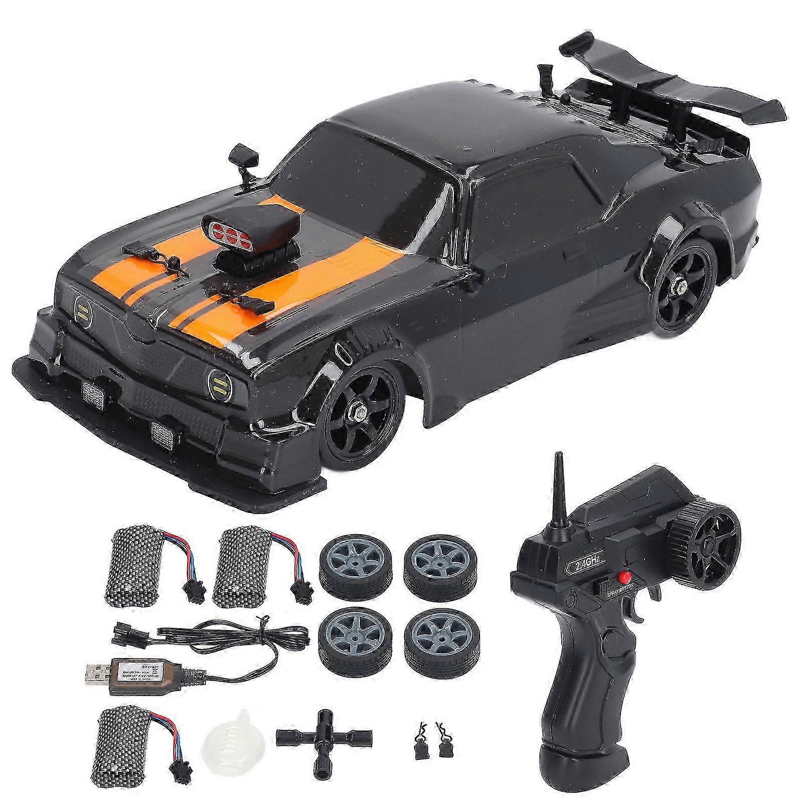 1:16 Scale Remote Control Drift Car 4WD High-Speed Vehicle with Rechargeable Batteries Durable ABS Material Includes USB Charger and Extra Tyres