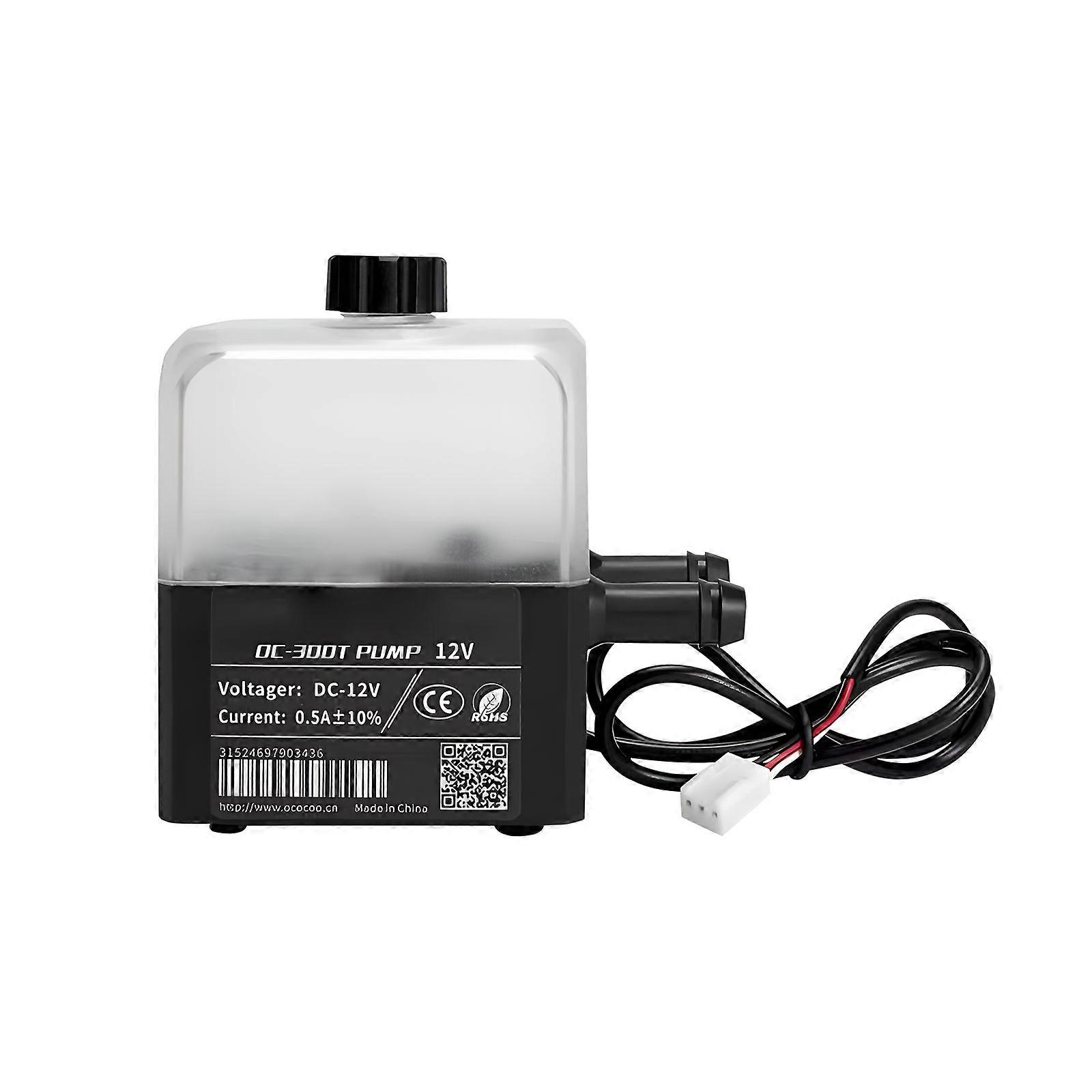 Computer Water Cooling Pump 300T Model With LED Power Indicator 8MM Tubing Recommendation 23DB Quiet Performances And Speed Test Functionality