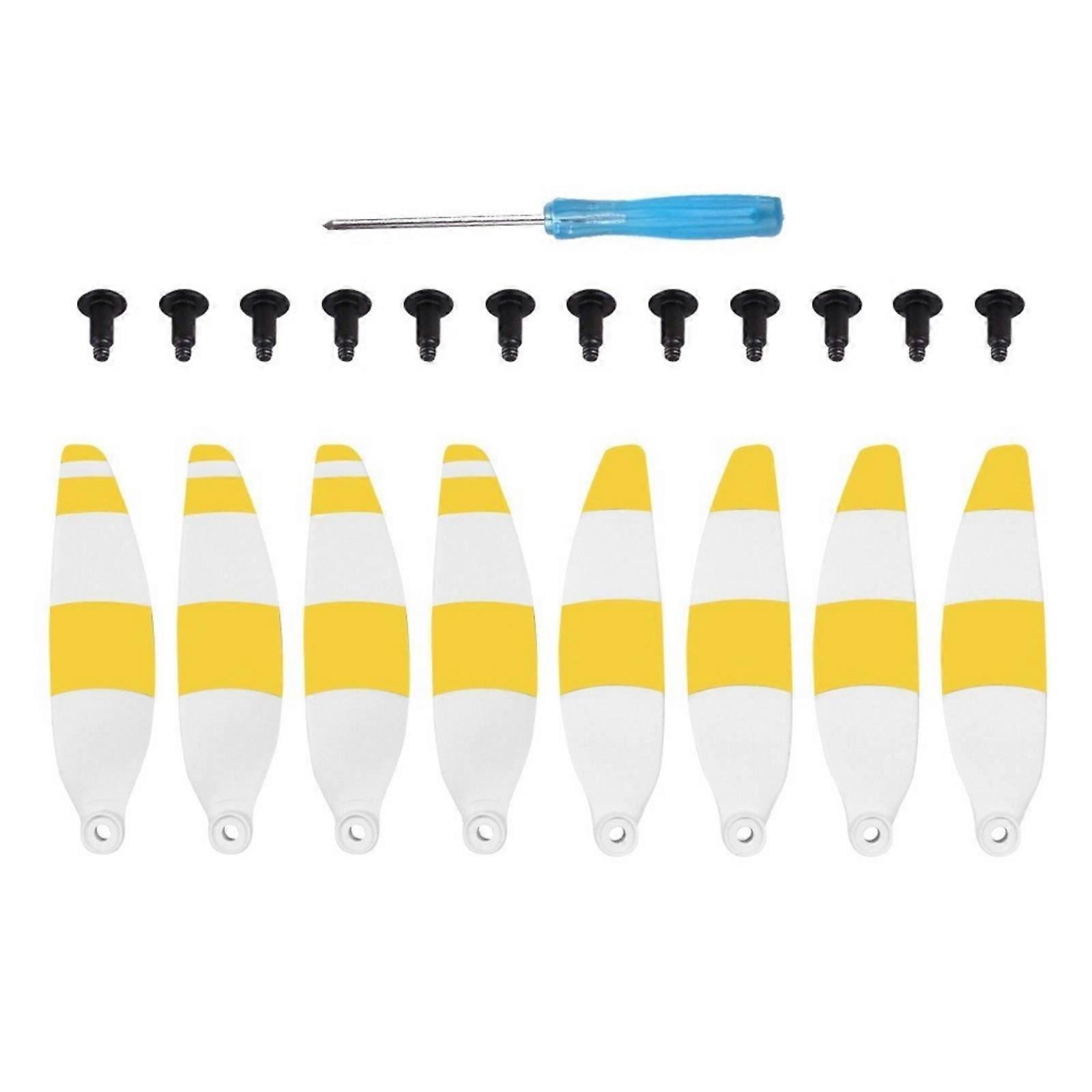 Drones Access for Mini Drones Tip Spare Part Replacement Noise Reductions Bladee Propellers  yellow and white