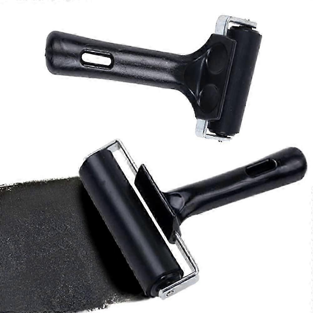 Hard rubber roller for block printing pack of 2 lino brayers 6cm 10cm