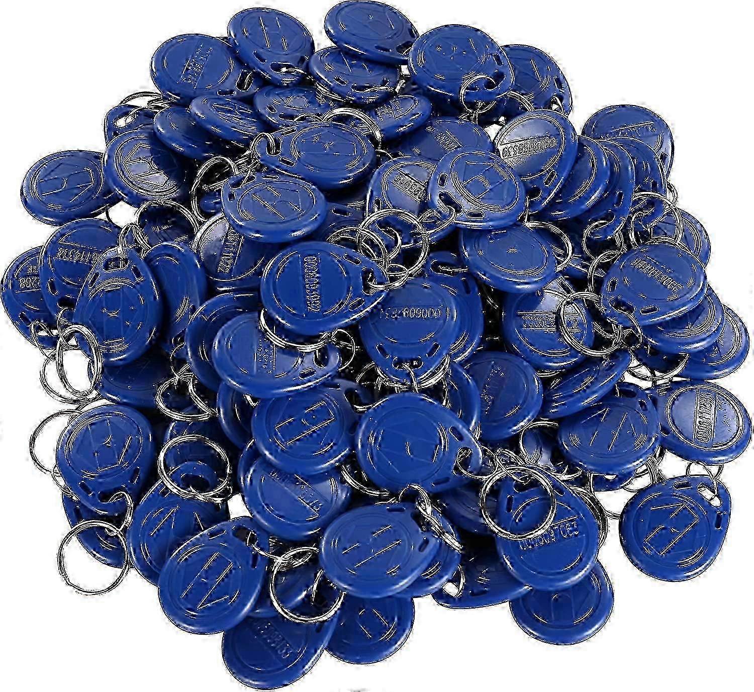 Proximity 125KHz RFID EM-ID Card Keyfob for Door Access Control - Read Only - Color Blue - 100 Pack