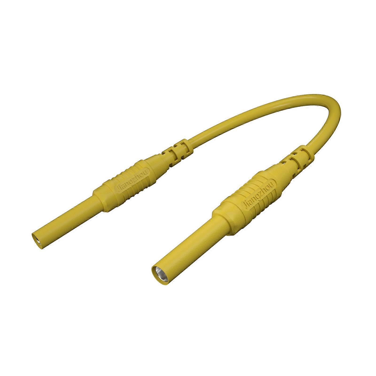 Exclusive 4MM Double Female Test Cable 1 Meter Coppercenter Sheath Consistent Connection For Electrical Testing  Yellow