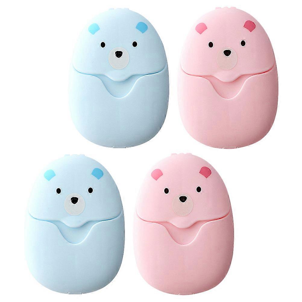 Travel Paper Soap Portable Cleaning Hand Washing Quick Dissolution Assorted Color 7.50X5.50X1.30CM 4 Boxes