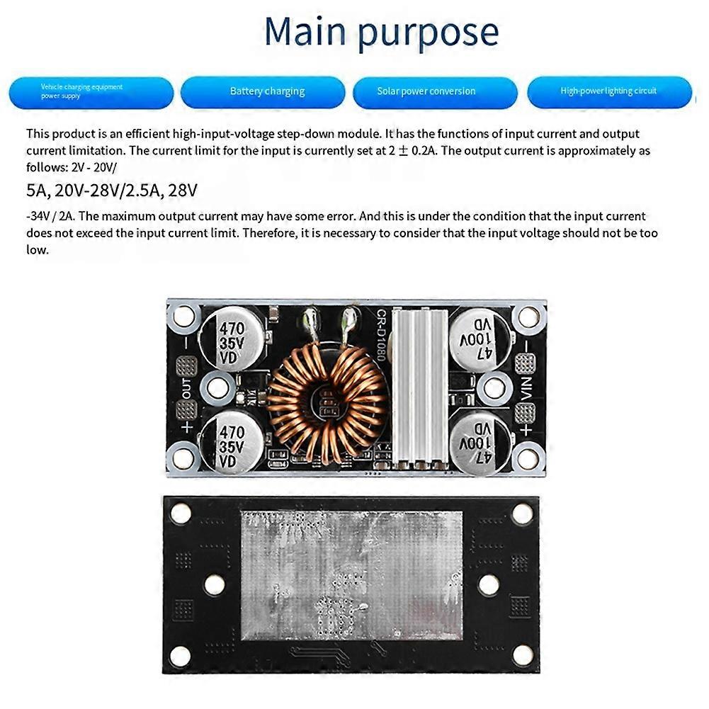 DC-DC Step-Down Power Supply Module Converter 100V to 12V 8A High Current High Voltage Step-Down Module