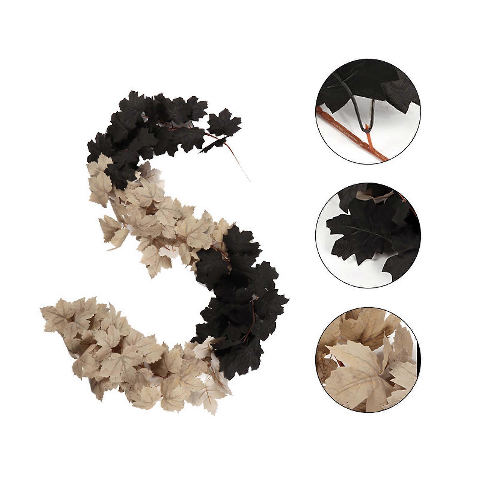 Permanent Plastic Fall Bushes Decoration 160Cm Flexible Hanging Allhallows Home Deck Artificial Maple Trailer For Access Window Trim Multicolor