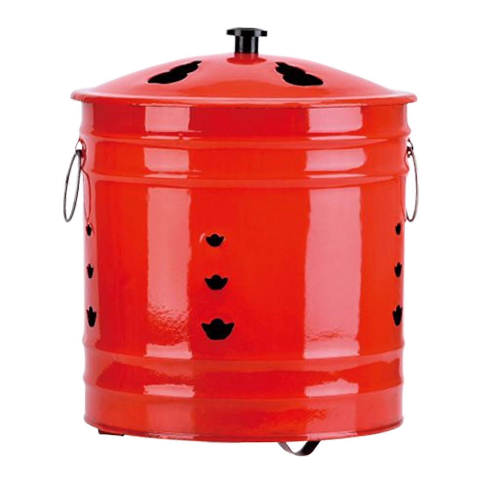 Fire Can With Lid, Incinerator Burn Barrel, SparkProof Burner Bucket, Ergonomic Handle For Porch, Deck, Patio Garden