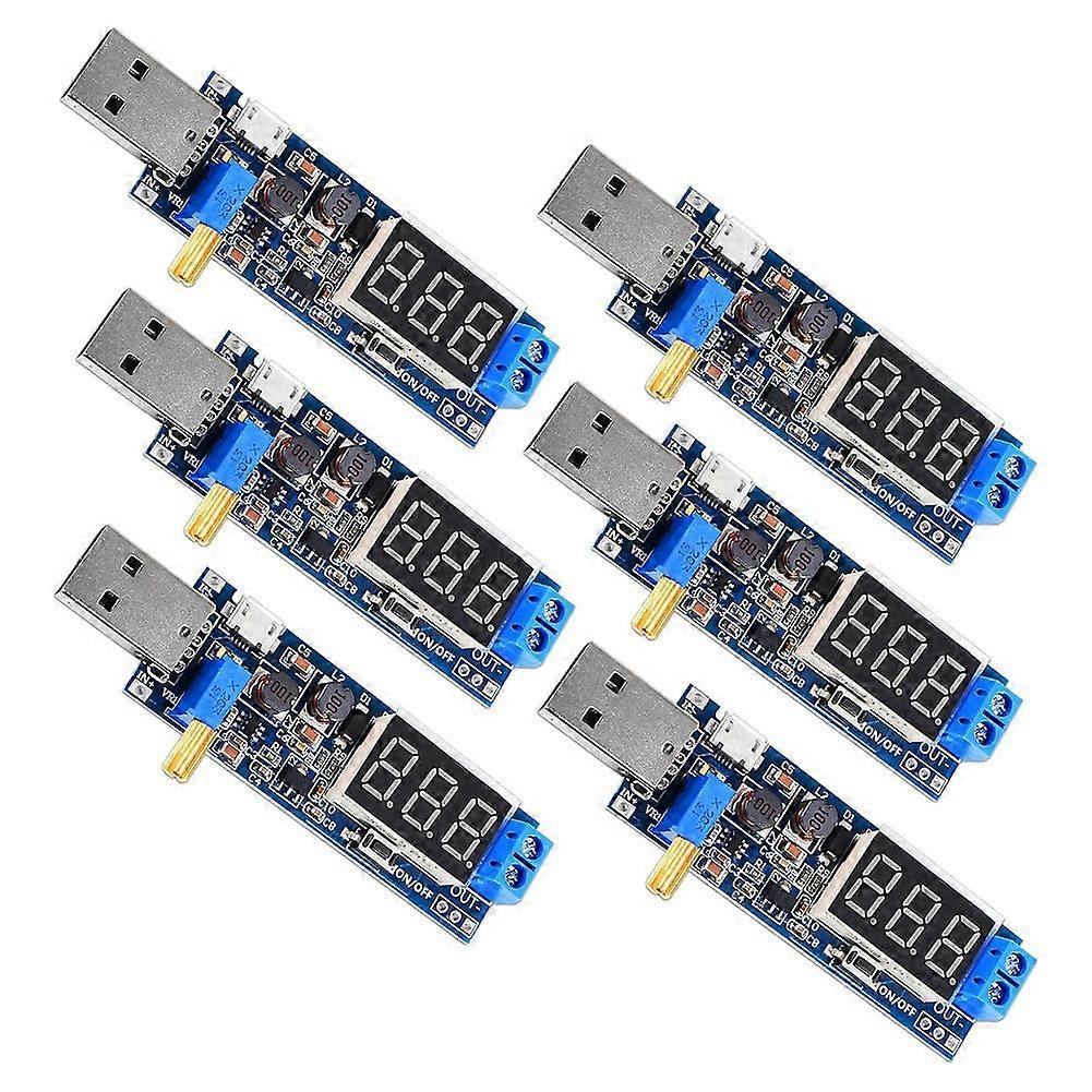 6Pcs USB Buck Boost Converter 3.5V-12V to 1.2V-24V DC-DC Step Up Step Down Power Supply Module Voltage Regulator