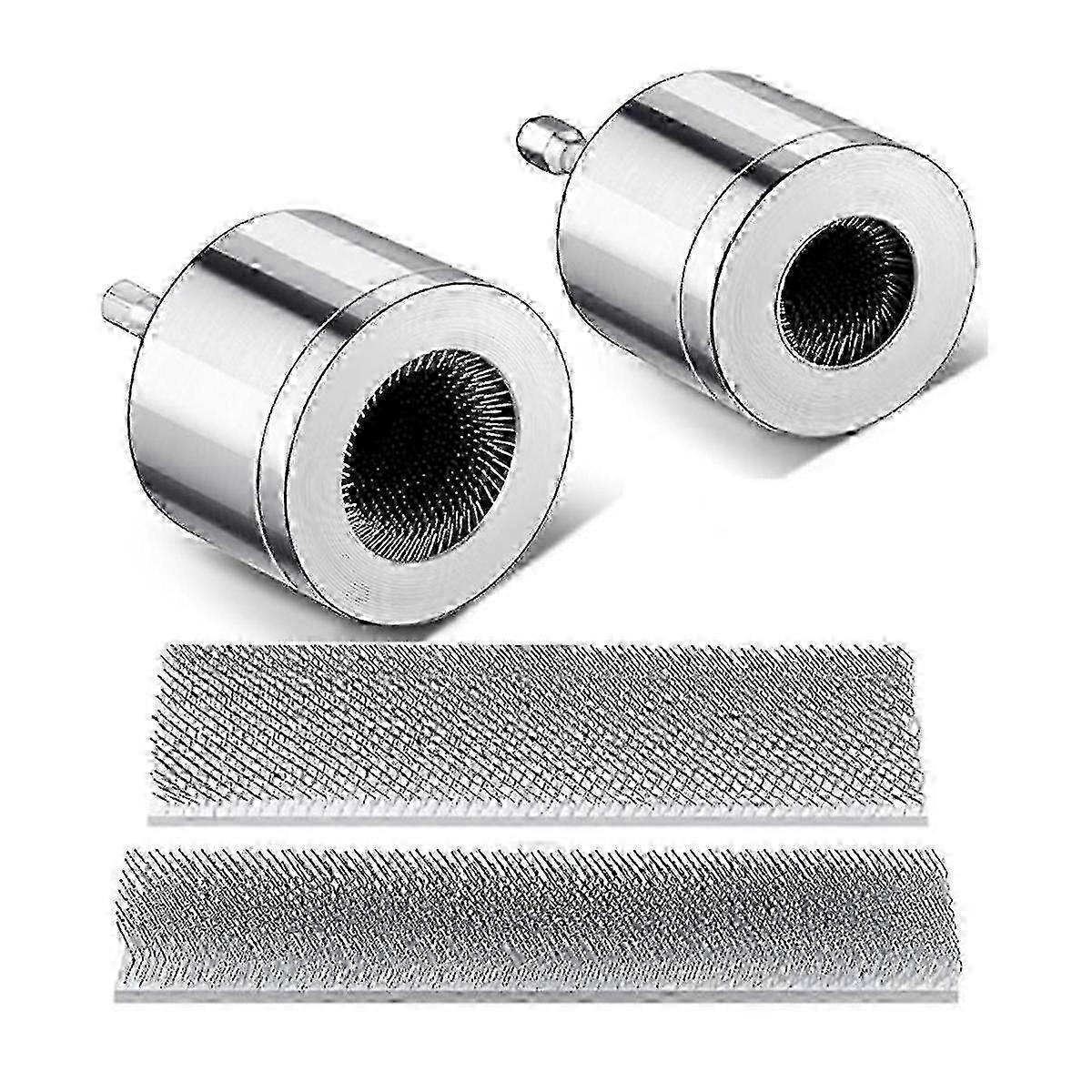 2 Pack Metal Copper Pipe Cleaner with 2 Replaceable Brushes Tube Cleaning Brush for Power Drill (1/