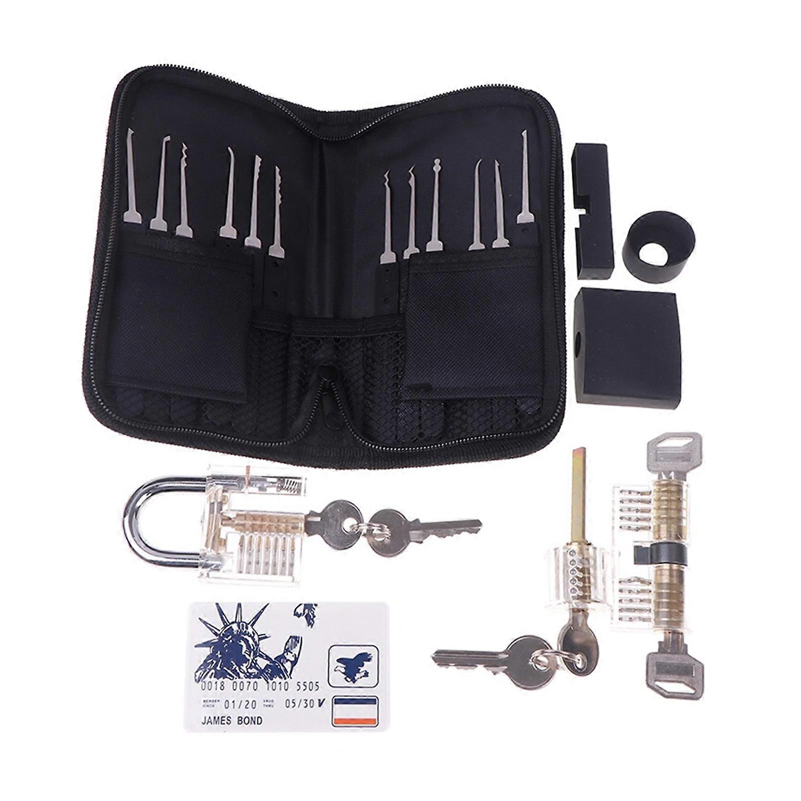 31Pcs Lock Picking Set with Storage Bag Padlock Professional Tool 5 In 1 Lock Picking Practice Hand Tool Enduring Multicolor