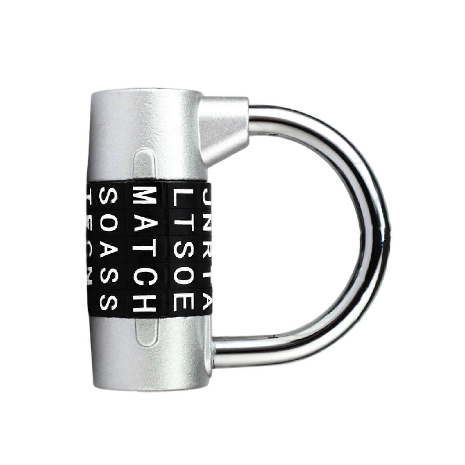 Door Handle Password Lock Combination Padlock Security Lock for Storage Cabinet 5 Letter Combination Padlock Gym Locker Multicolor