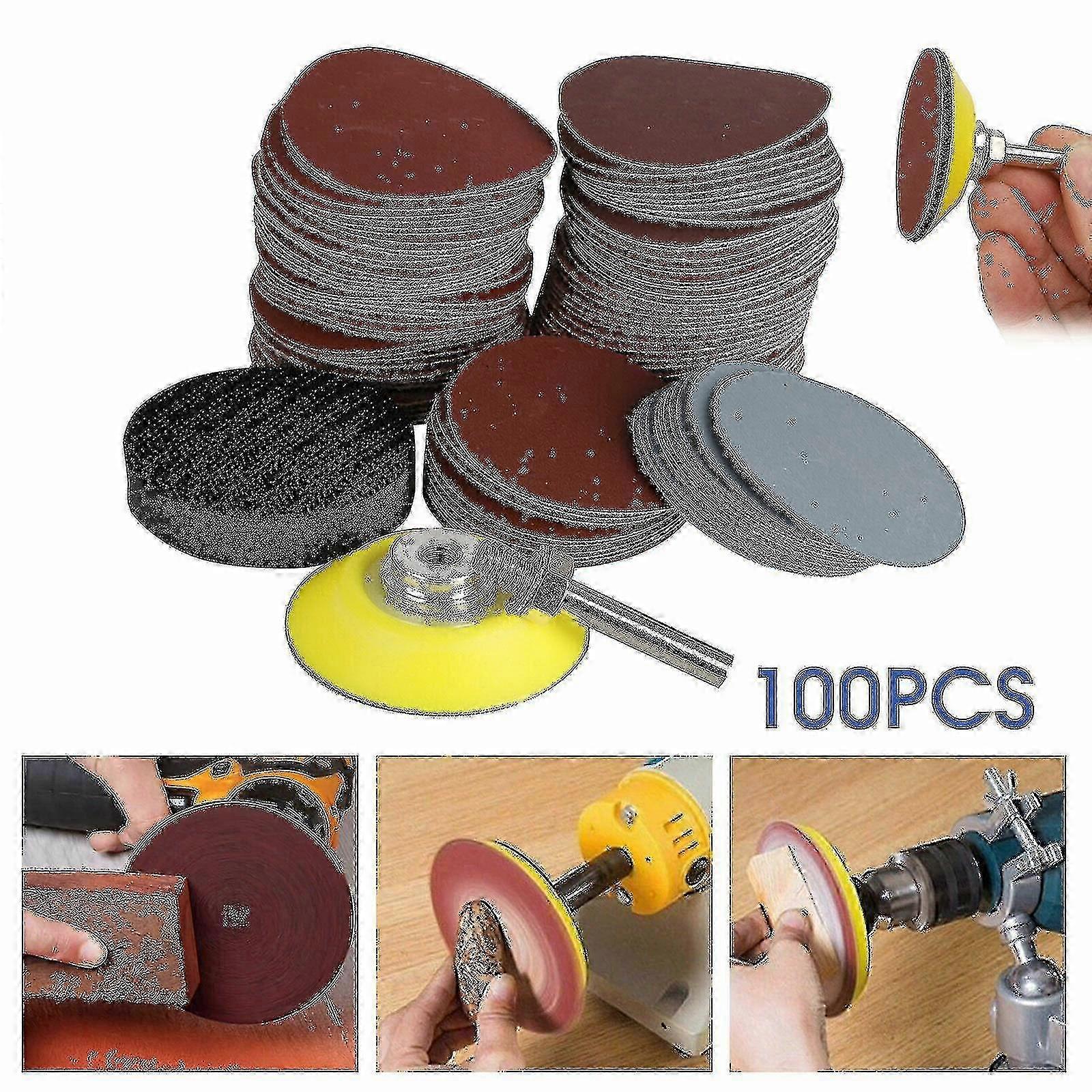 Sand Paper Disc Hook Loop Backer Pad - Compatible With Drill