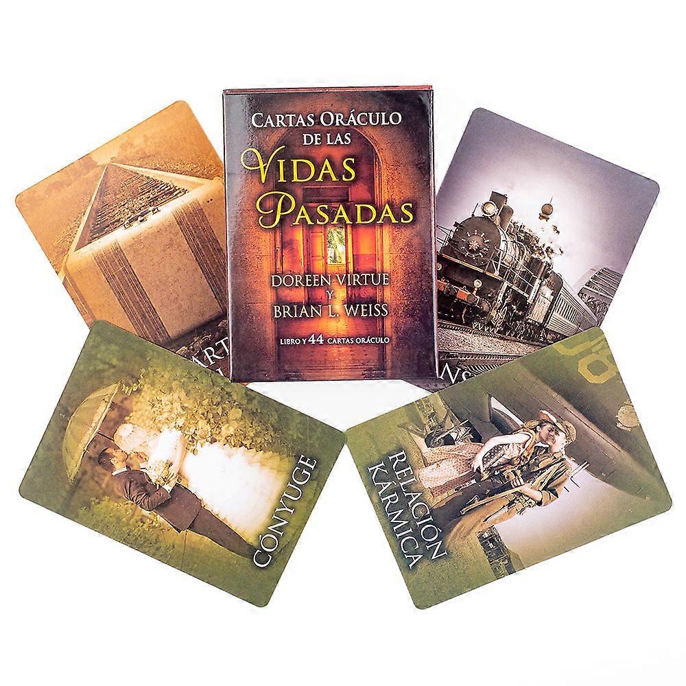 Past Life Oracle Cards A 44 Tarot Spanish Version Divination Edition FortuneTelling Deck Borad Playing Games 10.3*7.4cm