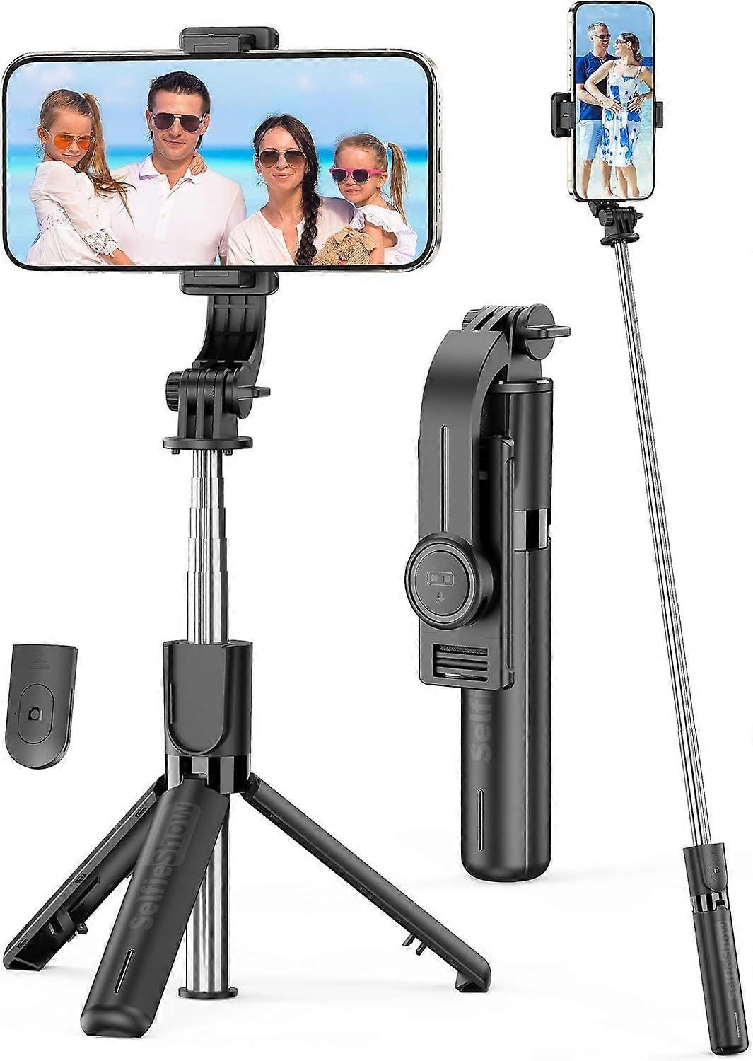 Portable Selfie Stick, 4 in 1 Extendable Phone Tripod Stand with Detachable Wireless Remote
