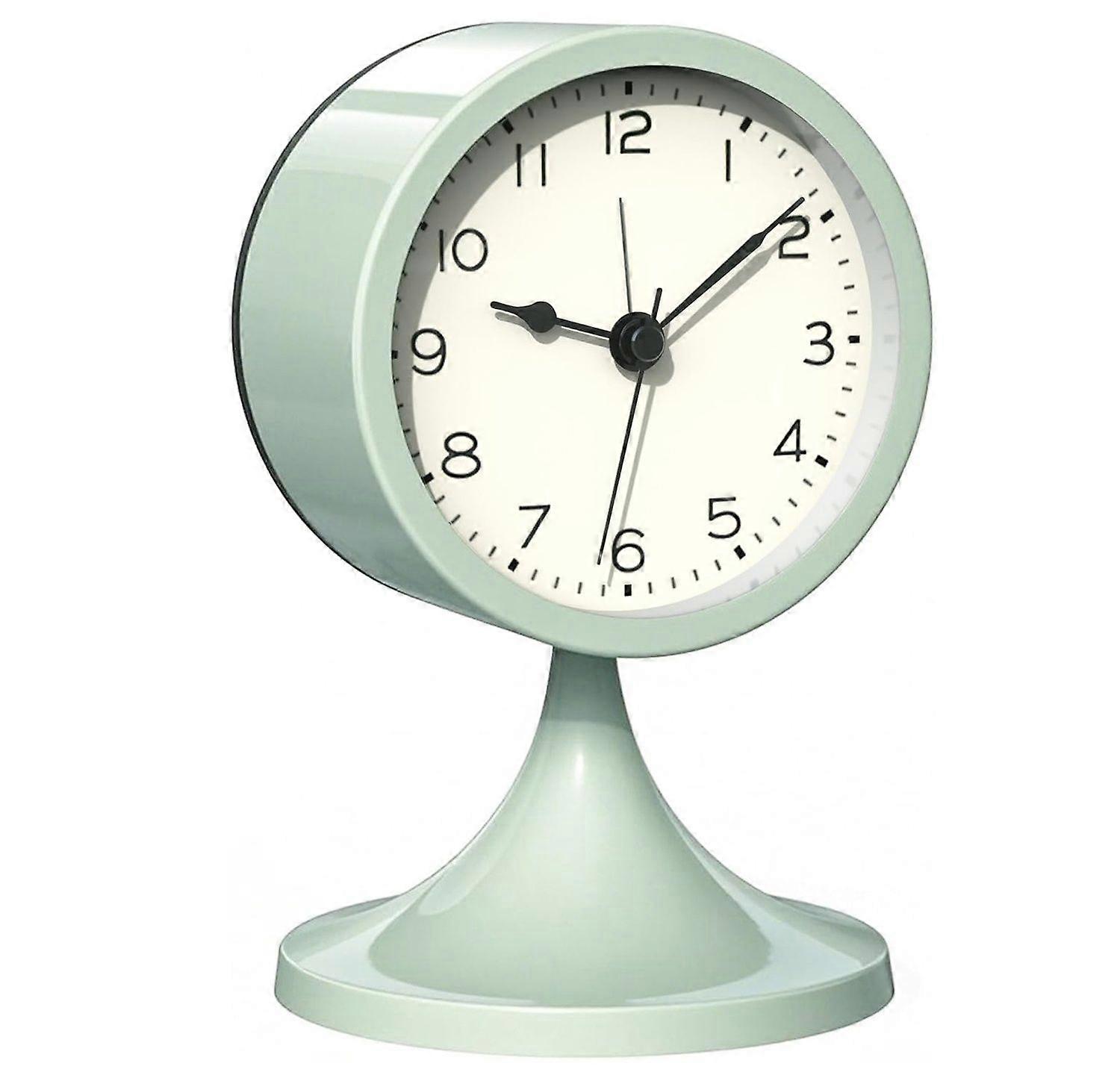 3" Cute Analog Alarm Clock,Small Retro Table Clock Battery Operated,Slient Metal Desk Clock
