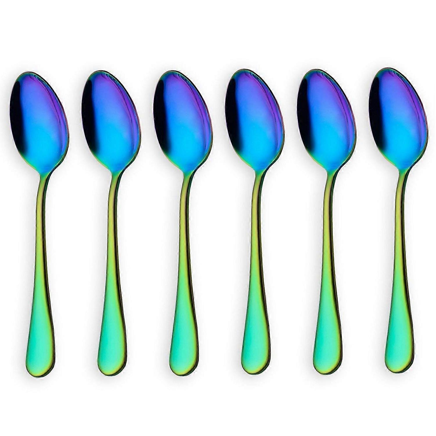 Regenbogenfarbe TeaSpoons Kaffeelöffel Set mit 6 Stück (Kaffeekugeln)
