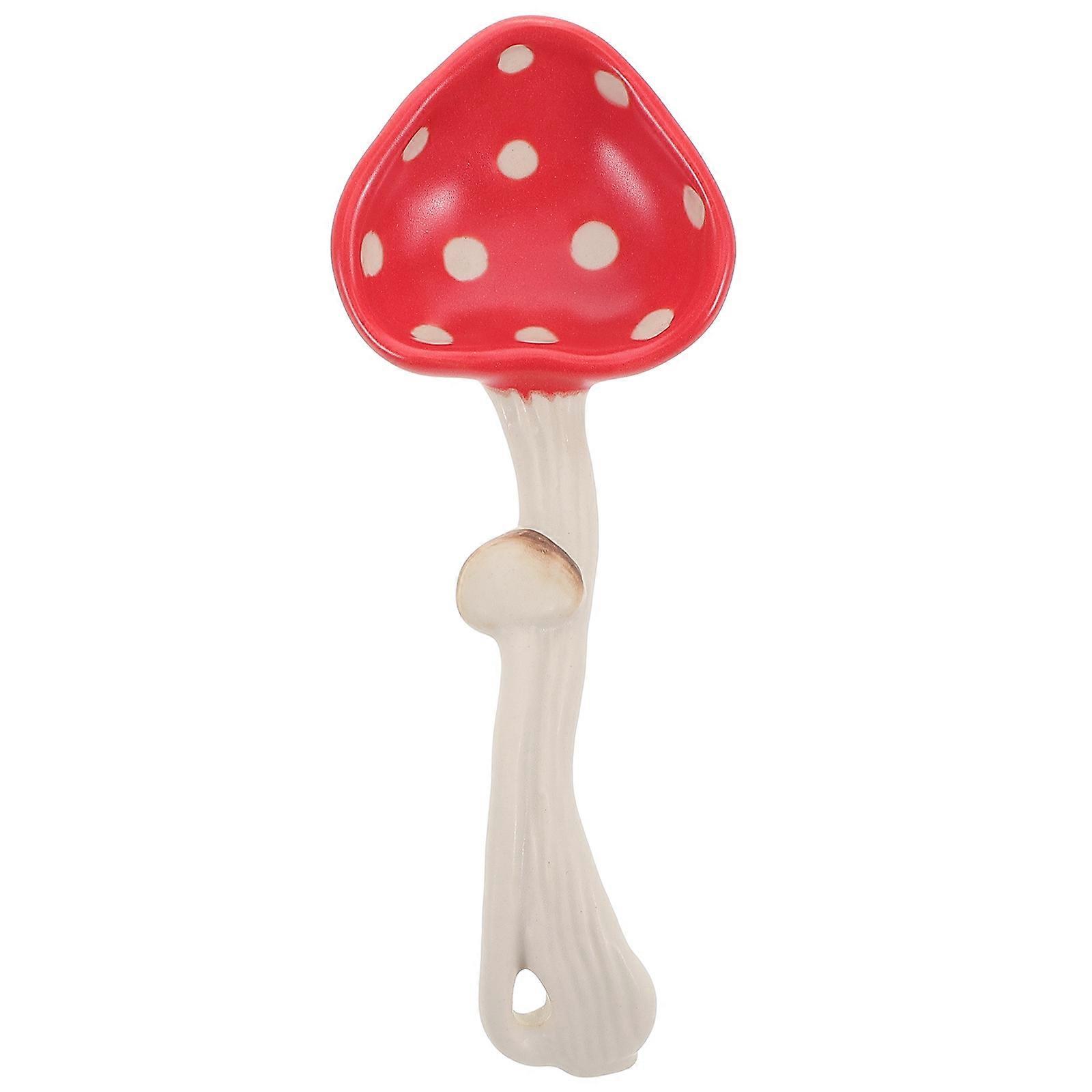 Mushroom Spoon Ceramic Dessert Spoon for Kitchen Use