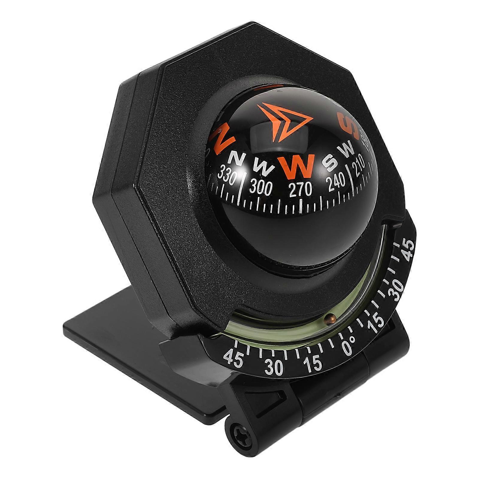 Car Compass Dash Mount Auto Compass for Vehicle Use Black