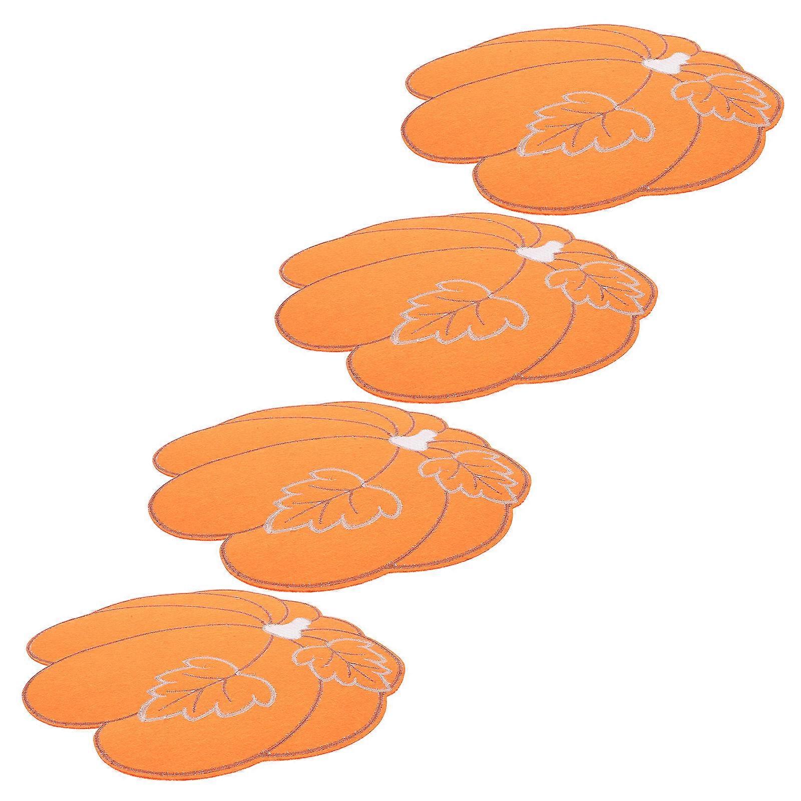 Insulated Pumpkin Placemats for Dinner Table Use 4Pcs