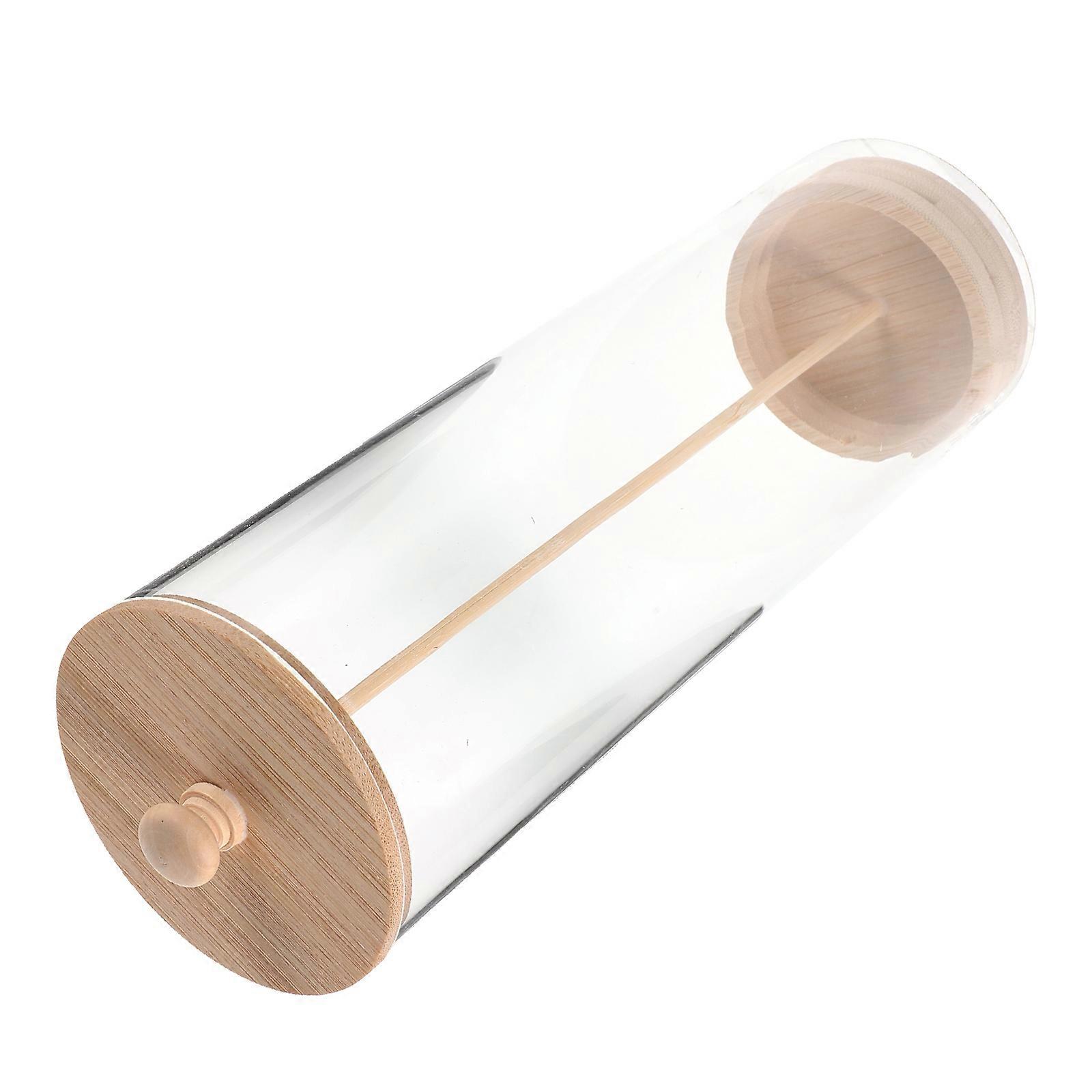 Wooden Lid Straw Organizer for Storage Multi-Purpose Clear Straw Holder