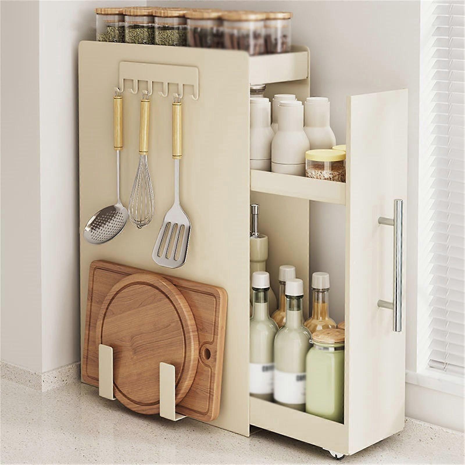 Spice Rack Kitchen Organizer with Large Capacity Multi Layer Dust Proof Design for Seasonings White