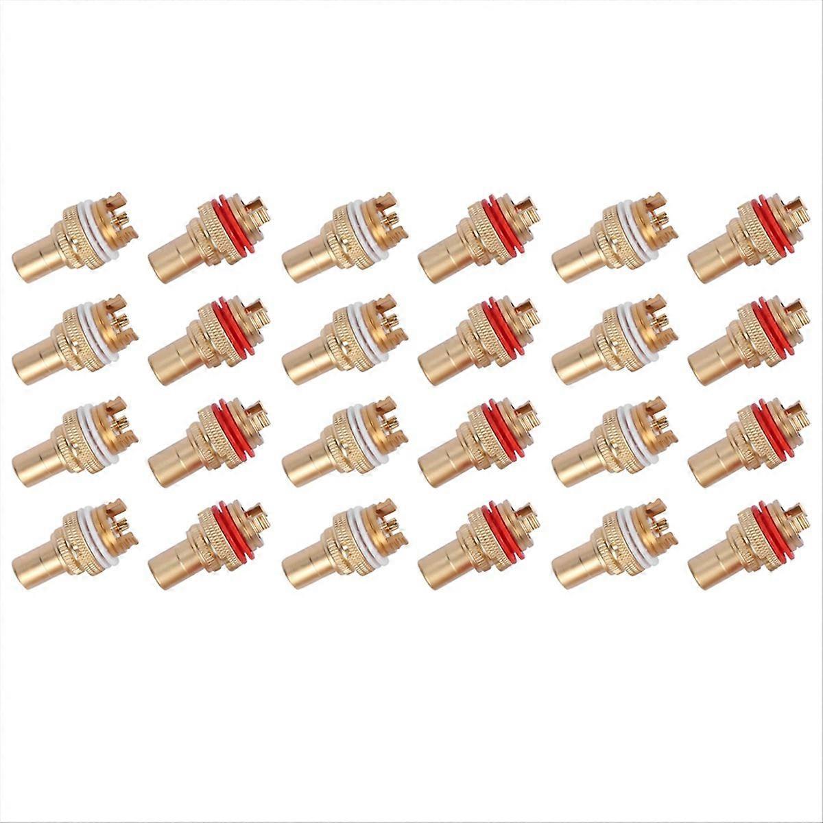8pcs Red+White Female Socket Copper Plug Amp HiFi