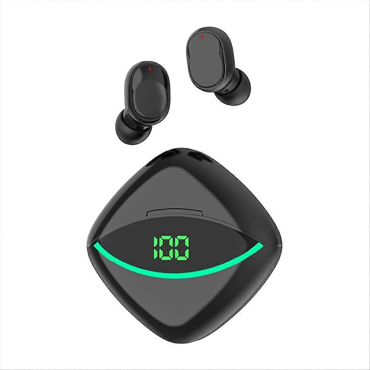 Wireless Bluetooth Headset Semi-in-Ear Digital Display Black