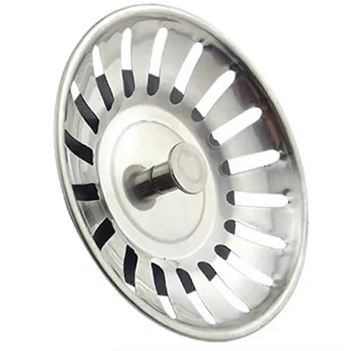 Kitchen sink basin drain plug with strainer filter