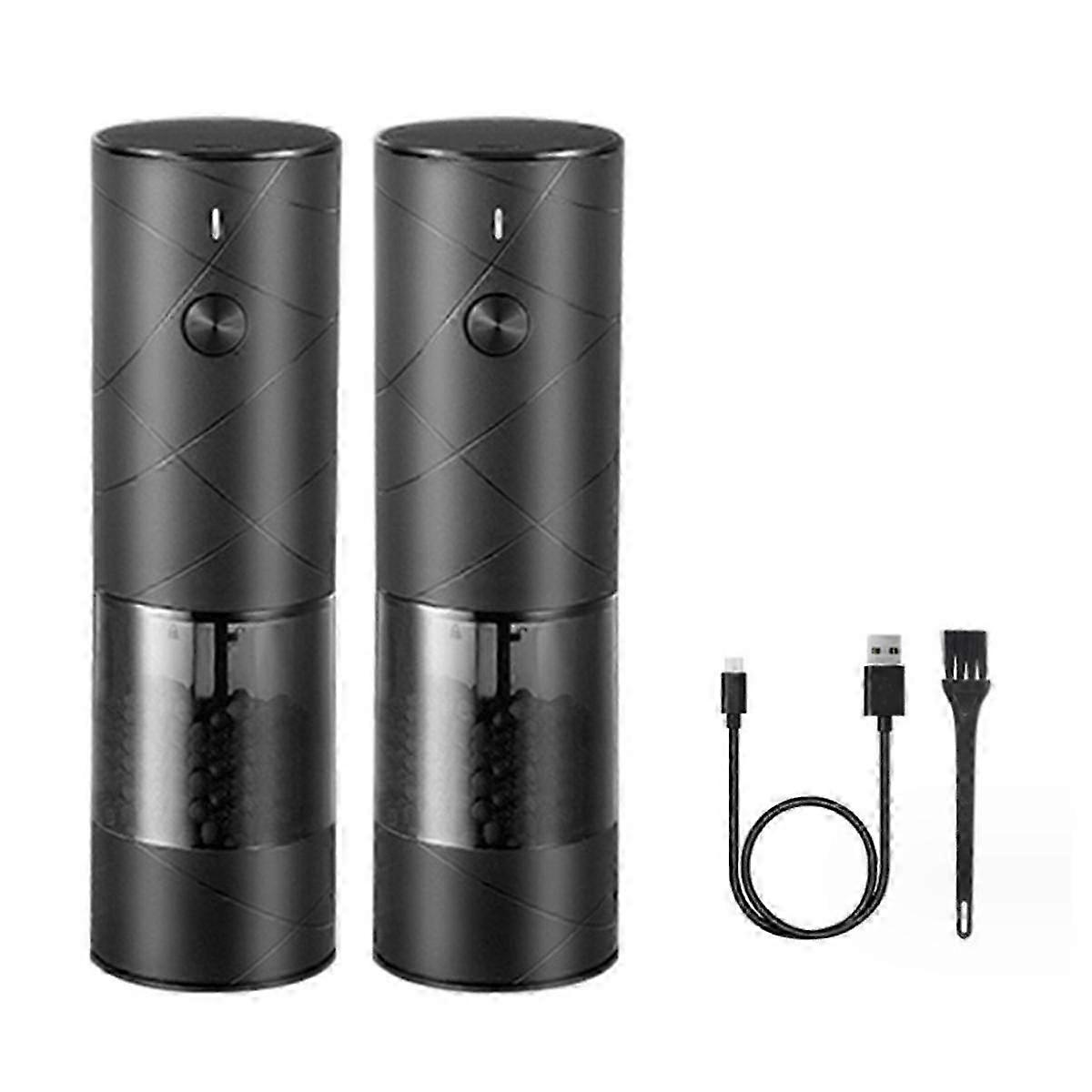 Electric Salt and Pepper Grinder Set with Warm LED Light for Kitchen