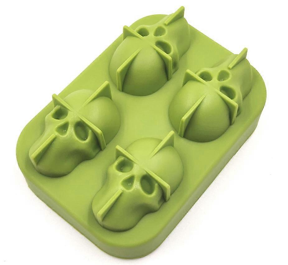Skull Ice Cube Mold Silicone Ice Box Ice Cube Mold Bar DIY Creative Mold 4-Cavity Skull Ice Cube