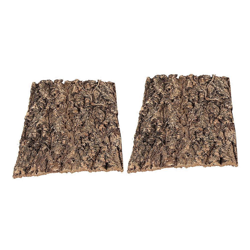 Tree Bark Reptile Terrarium Decor for Lizard Climbing 2Pcs Bark Pieces