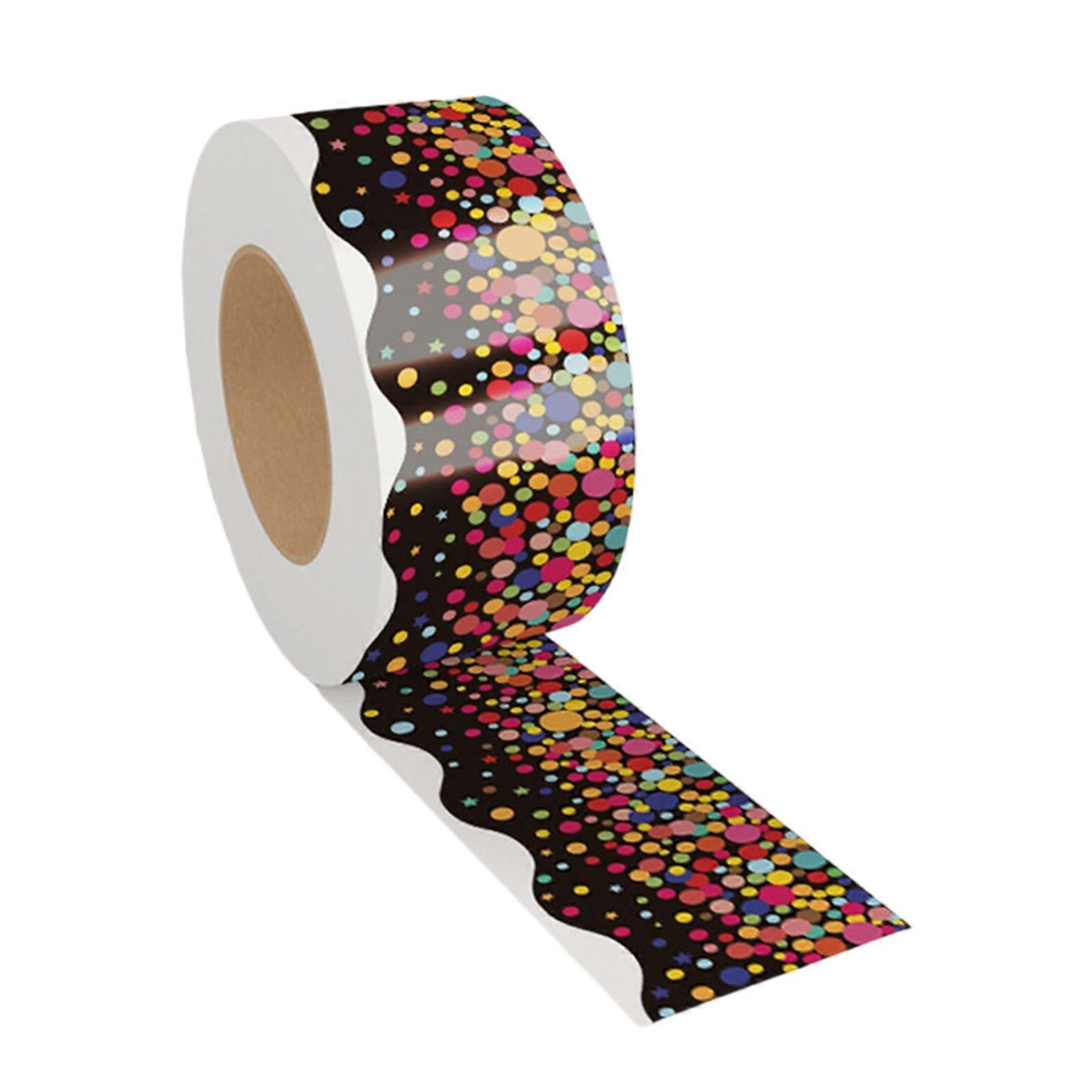 65.6フィート掲示板ボーダートリム、スカラップトリム掲示板ボーダーデコレーションクラス黒板デコレーションブラック