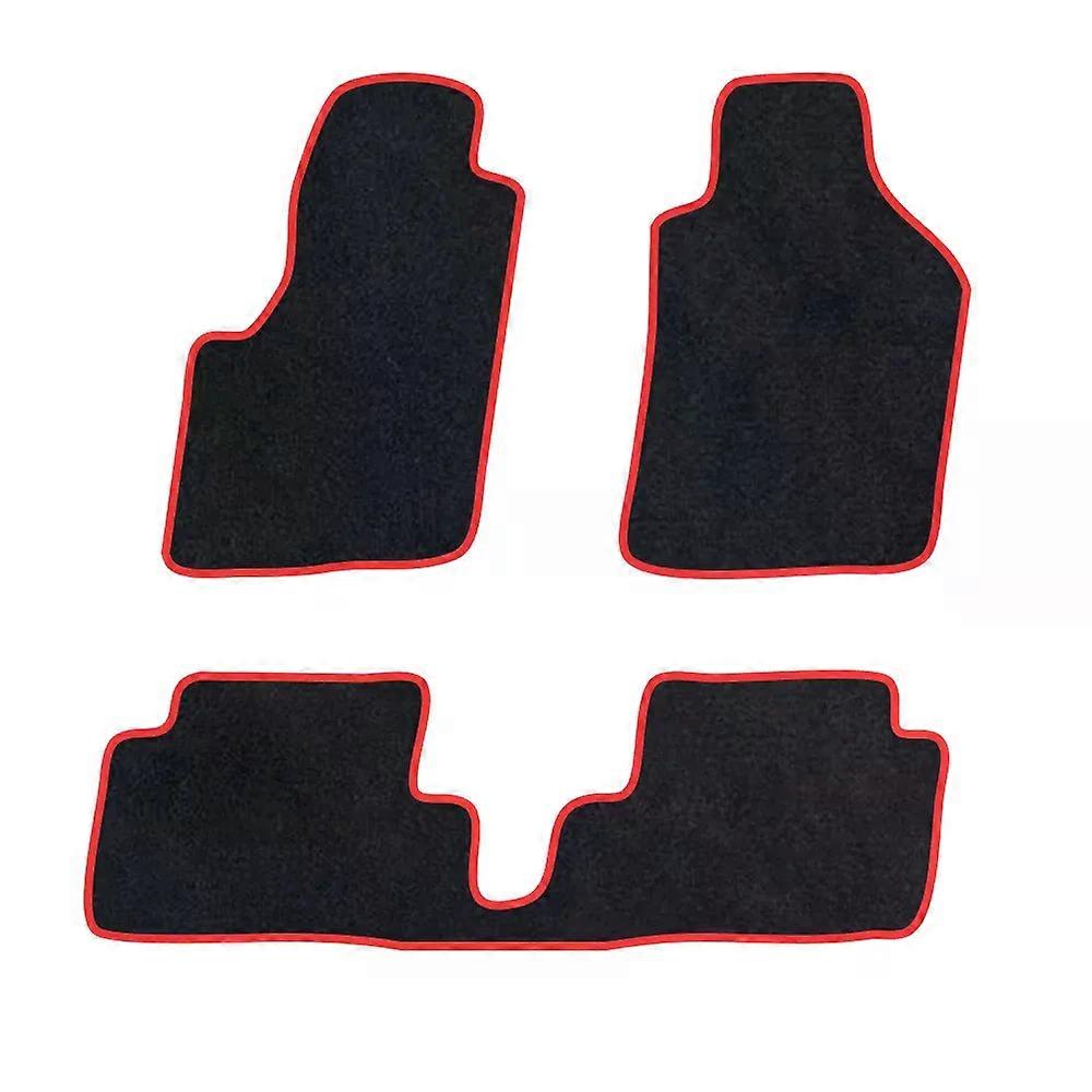 Car Floor Mat For Citroen C4 Picasso Grand Picasso 20062013 5Seats  Polyester suede Anti Slip black Backing red Binding Trim