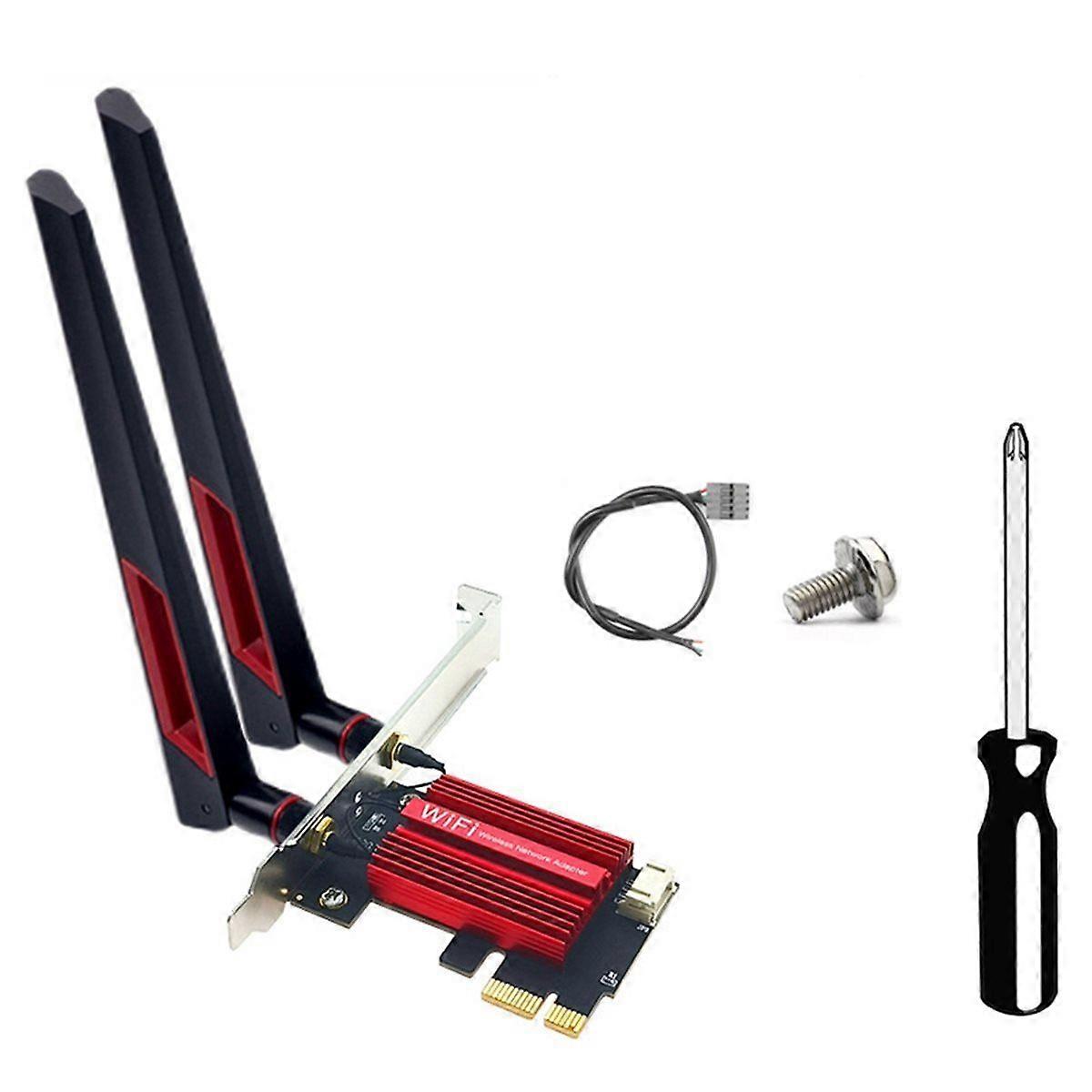 RTL8922AE WiFi7 Adapter Built-in PCIe Wireless Network Card 2.4G/5G/6GHz 6338Mbps Bluetooth 5.4 with 10DB Antenna