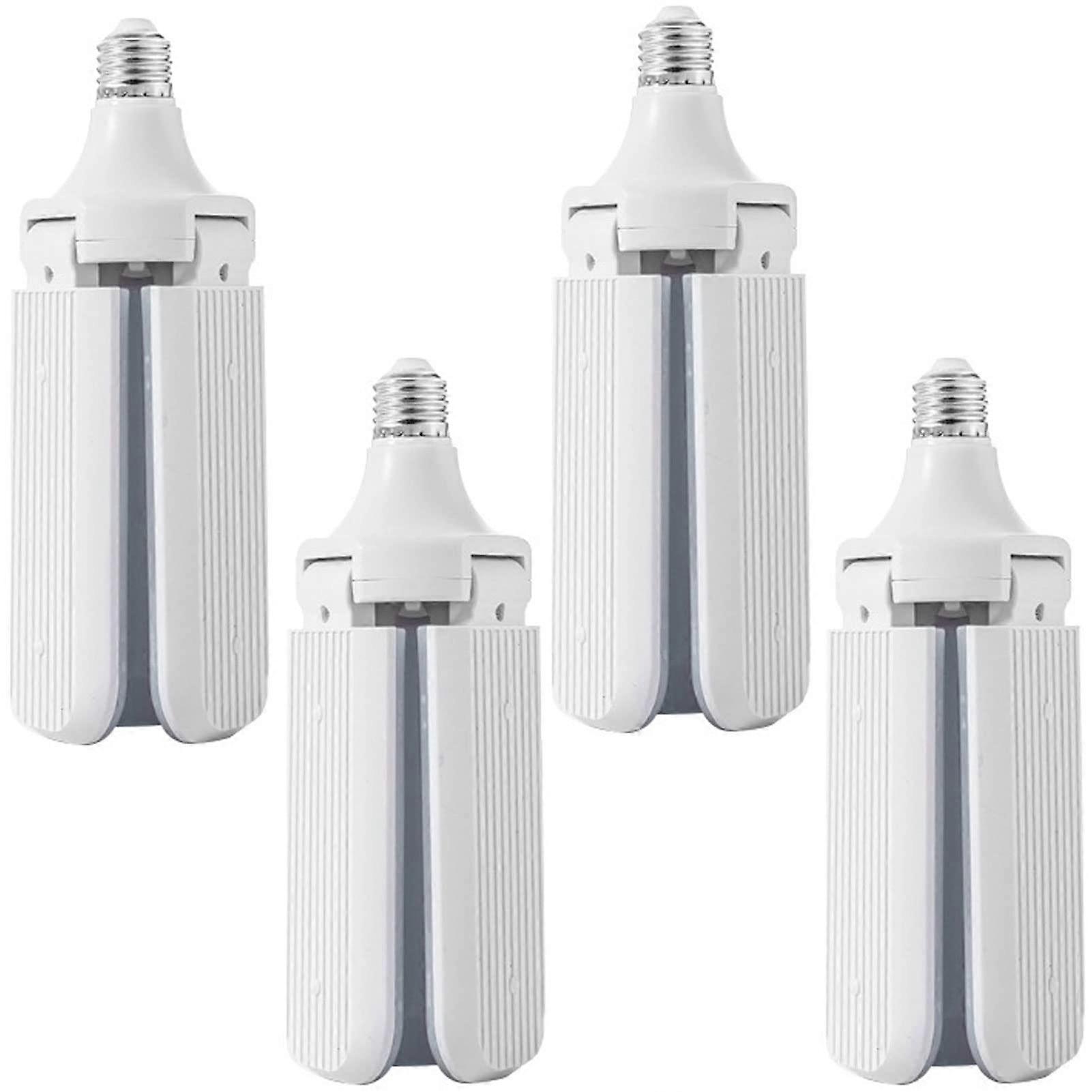 45W LED Folding Bulb E27 UltraBright 4000 Lumens 270° Adjustable Daylight White 6000K Pack of 4