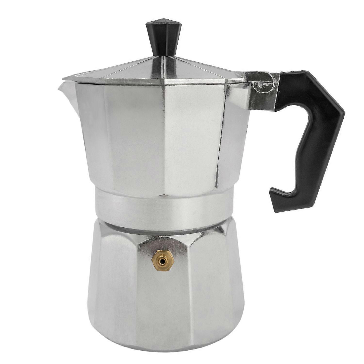 Espresso Maker Aluminum 3 Cups Mocha Pot, 160 ml Italian Coffee, Coffee Maker Suitable Gas, Glass Ceramic, Electric Stove